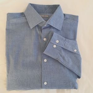 MICHAEL KORS Men's Long Sleeve Slim Fit Blue Oxford Shirt - Size 15 1/2, 34/35 M
